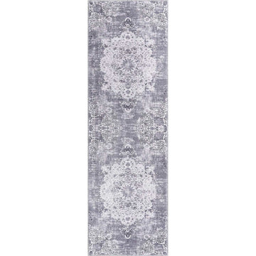 Rain Gray/White Modern Bohemian Non-Slip Indoor Area Rugs - Ornate Home