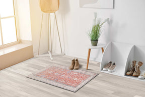 Rain Orange Distressed Vintage Non-Slip Indoor Area Rugs - Ornate Home