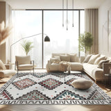 Rain Persian Beige Distressed Non-Slip Indoor Area Rug / 5'x7 - Ornate Home