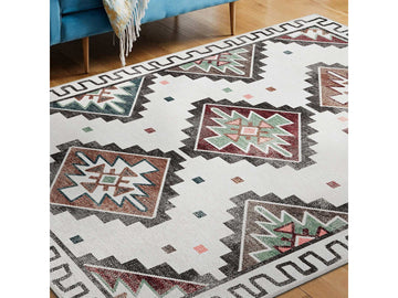 Rain Persian Beige Distressed Non-Slip Indoor Area Rug / 5'x7 - Ornate Home