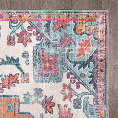 Rain Persian Multi Color Distressed Non-Slip Indoor Area Rug / 5'x7 (Classic motif) - Ornate Home