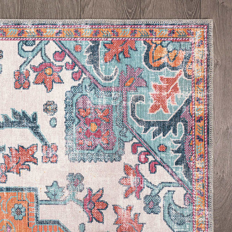 Rain Persian Multi Color Distressed Non-Slip Indoor Area Rug / 5'x7 (Classic motif) - Ornate Home