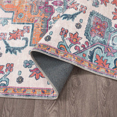 Rain Persian Multi Color Distressed Non-Slip Indoor Area Rug / 5'x7 (Classic motif) - Ornate Home
