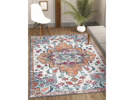 Rain Persian Multi Color Distressed Non-Slip Indoor Area Rug / 5'x7 (Classic motif) - Ornate Home