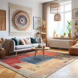 Rain Persian Multi Color Patchwork Distressed Non-Slip Indoor Area Rug / 5'x7 (Geometric colorful) - Ornate Home