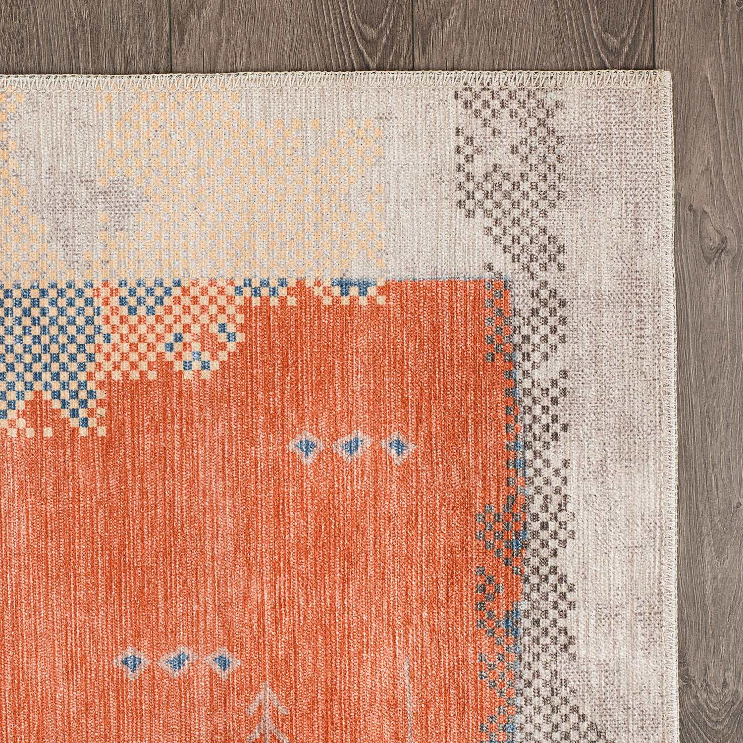 Rain Persian Multi Color Patchwork Distressed Non-Slip Indoor Area Rug / 5'x7 (Geometric colorful) - Ornate Home