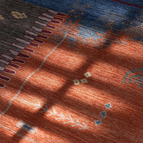 Rain Persian Multi Color Patchwork Distressed Non-Slip Indoor Area Rug / 5'x7 (Geometric colorful) - Ornate Home