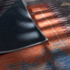 Rain Persian Multi Color Patchwork Distressed Non-Slip Indoor Area Rug / 5'x7 (Geometric colorful) - Ornate Home