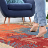 Rain Persian Multi Color Patchwork Distressed Non-Slip Indoor Area Rug / 5'x7 - Ornate Home