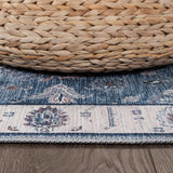 Rain Persian Navy Color Distressed Non-Slip Indoor Area Rug / 5'x7 - Ornate Home