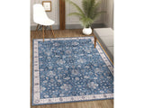 Rain Persian Navy Color Distressed Non-Slip Indoor Area Rug / 5'x7 - Ornate Home