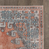 Rain Persian Orange Distressed Vintage Non-Slip Indoor Area Rug / 5'x7 - Ornate Home