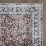 Rain Persian Red Distressed Vintage Non-Slip Indoor Area Rug / 5'x7 - Ornate Home