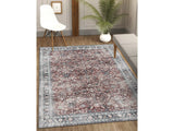 Rain Persian Red Distressed Vintage Non-Slip Indoor Area Rug / 5'x7 - Ornate Home