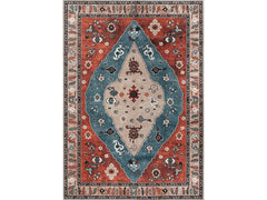 Rain Persian Red Vintage Non-Slip Indoor Area Rug / 5'x7 - Ornate Home