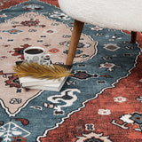 Rain Persian Red Vintage Non-Slip Indoor Area Rug / 5'x7 - Ornate Home