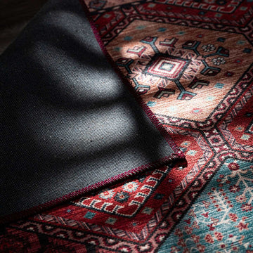 Rain Persian Rust Red Distressed Vintage Non-Slip Indoor Area Rug / 5'x7 - Ornate Home