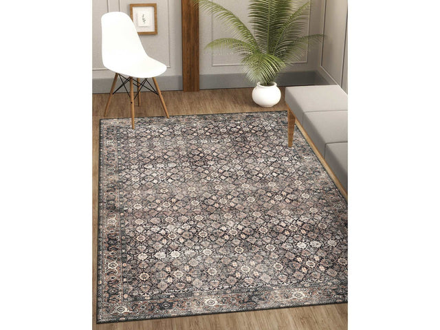 Rain Persian Wood Distressed Vintage Non-Slip Indoor Area Rug / 5'x7 - Ornate Home