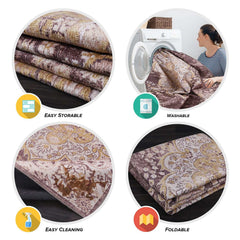 Rain Yellow/Brown Modern Bohemian NonSlip Indoor Area Rugs - Ornate Home