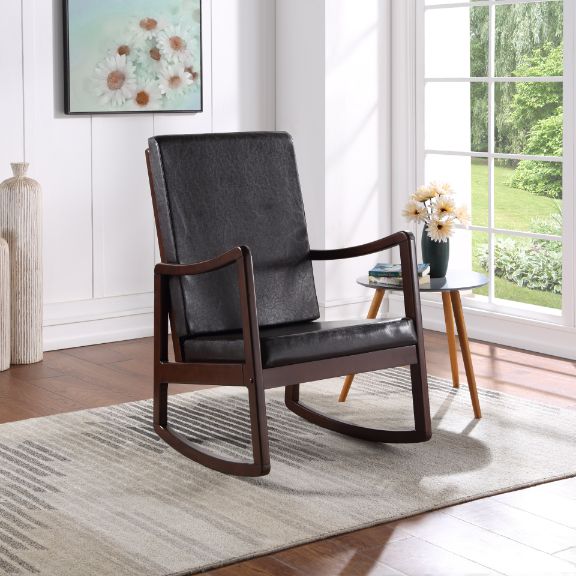 Raina Dark Brown Rocking Chair - Ornate Home