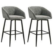 Rainer Charcoal Fabric Upholstered Swivel Bar Chair (Set Of 2) - Ornate Home