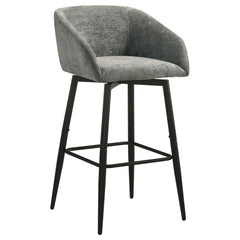 Rainer Charcoal Fabric Upholstered Swivel Bar Chair (Set Of 2) - Ornate Home