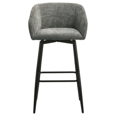 Rainer Charcoal Fabric Upholstered Swivel Bar Chair (Set Of 2) - Ornate Home