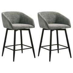 Rainer Charcoal Fabric Upholstered Swivel Counter Height Chair (Set Of 2) - Ornate Home
