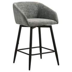 Rainer Charcoal Fabric Upholstered Swivel Counter Height Chair (Set Of 2) - Ornate Home