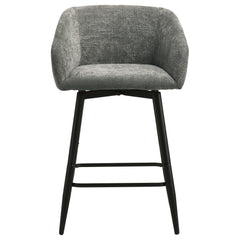 Rainer Charcoal Fabric Upholstered Swivel Counter Height Chair (Set Of 2) - Ornate Home