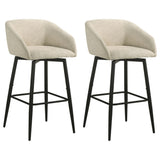 Rainer Cream Fabric Upholstered Swivel Bar Chair (Set Of 2) - Ornate Home