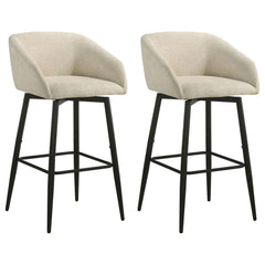 Rainer Cream Fabric Upholstered Swivel Bar Chair (Set Of 2) - Ornate Home