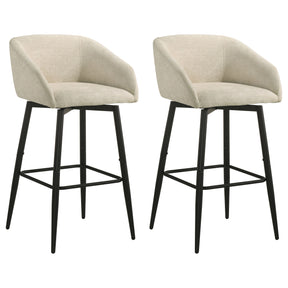 Rainer Cream Fabric Upholstered Swivel Bar Chair (Set Of 2) - Ornate Home