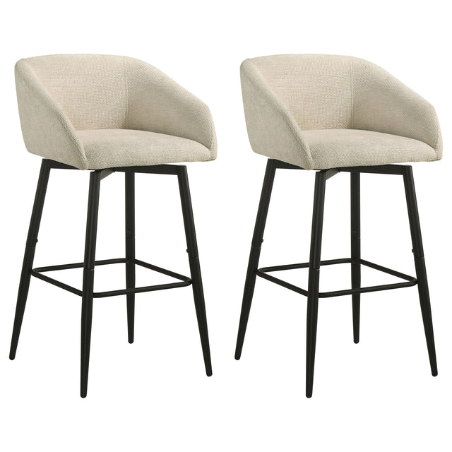 Rainer Cream Fabric Upholstered Swivel Bar Chair (Set Of 2) - Ornate Home