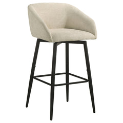 Rainer Cream Fabric Upholstered Swivel Bar Chair (Set Of 2) - Ornate Home