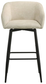 Rainer Cream Fabric Upholstered Swivel Bar Chair (Set Of 2) - Ornate Home