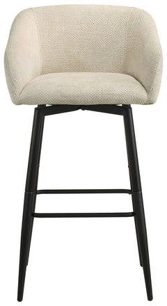 Rainer Cream Fabric Upholstered Swivel Bar Chair (Set Of 2) - Ornate Home
