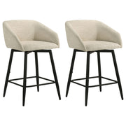 Rainer Cream Fabric Upholstered Swivel Counter Height Chair (Set Of 2) - Ornate Home