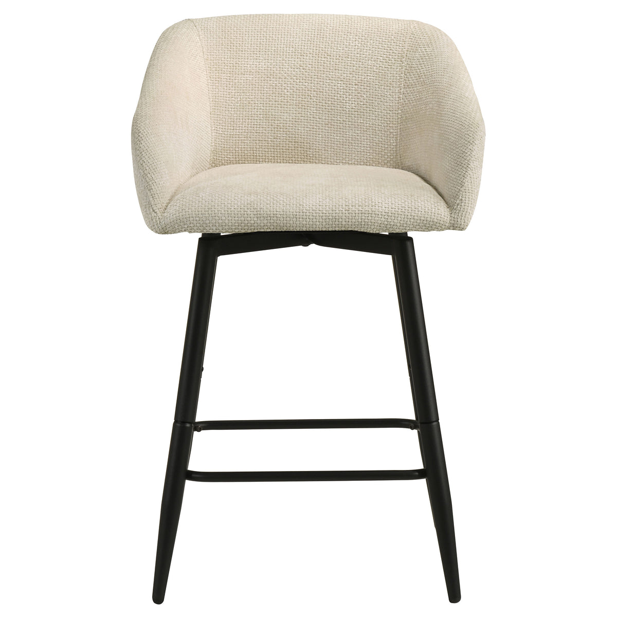 Rainer Cream Fabric Upholstered Swivel Counter Height Chair (Set Of 2) - Ornate Home