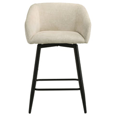 Rainer Cream Fabric Upholstered Swivel Counter Height Chair (Set Of 2) - Ornate Home