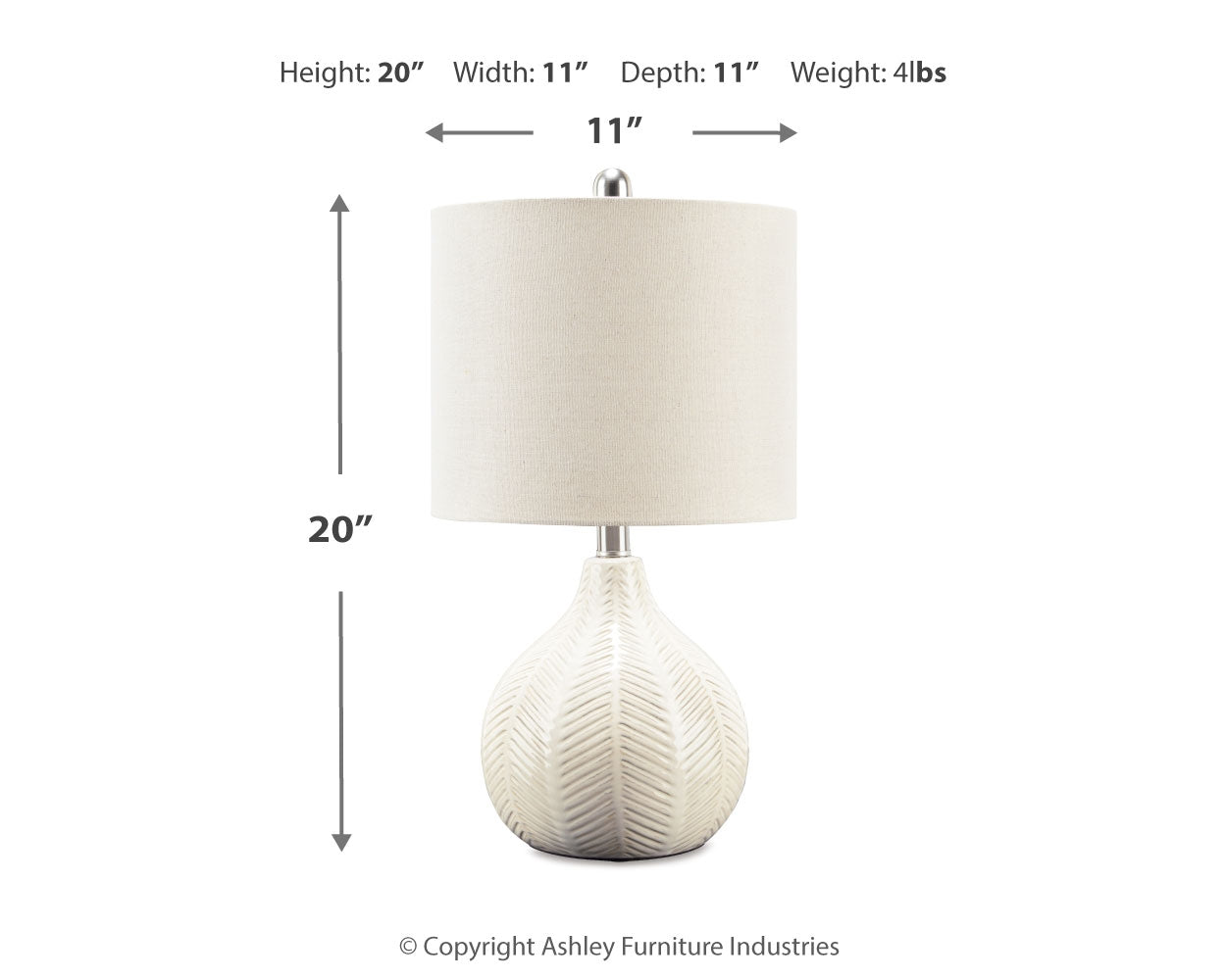 Rainermen Off White Table Lamp (Online Special Price) - Ornate Home