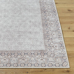 Rainier Cottage Border Beige Washable Rug | Our PNW Home X Livabliss - Ornate Home