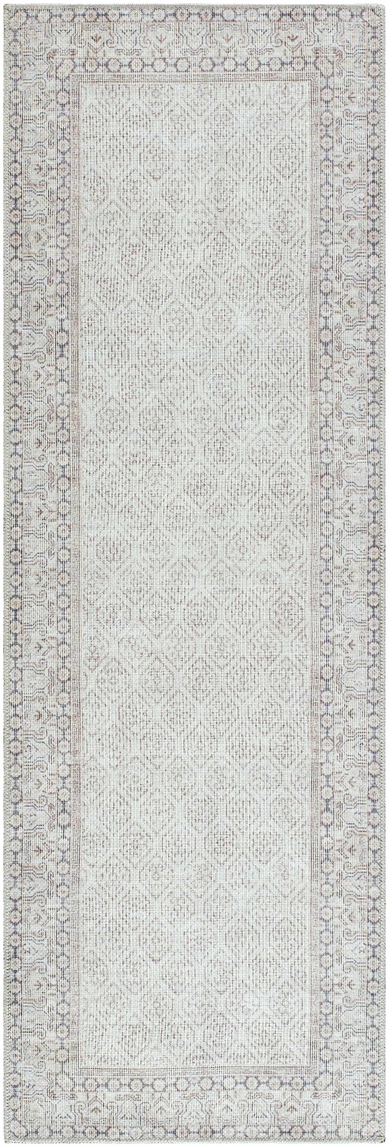 Rainier Cottage Border Beige Washable Rug | Our PNW Home X Livabliss - Ornate Home