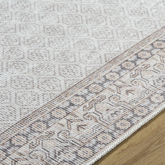 Rainier Cottage Border Beige Washable Rug | Our PNW Home X Livabliss - Ornate Home