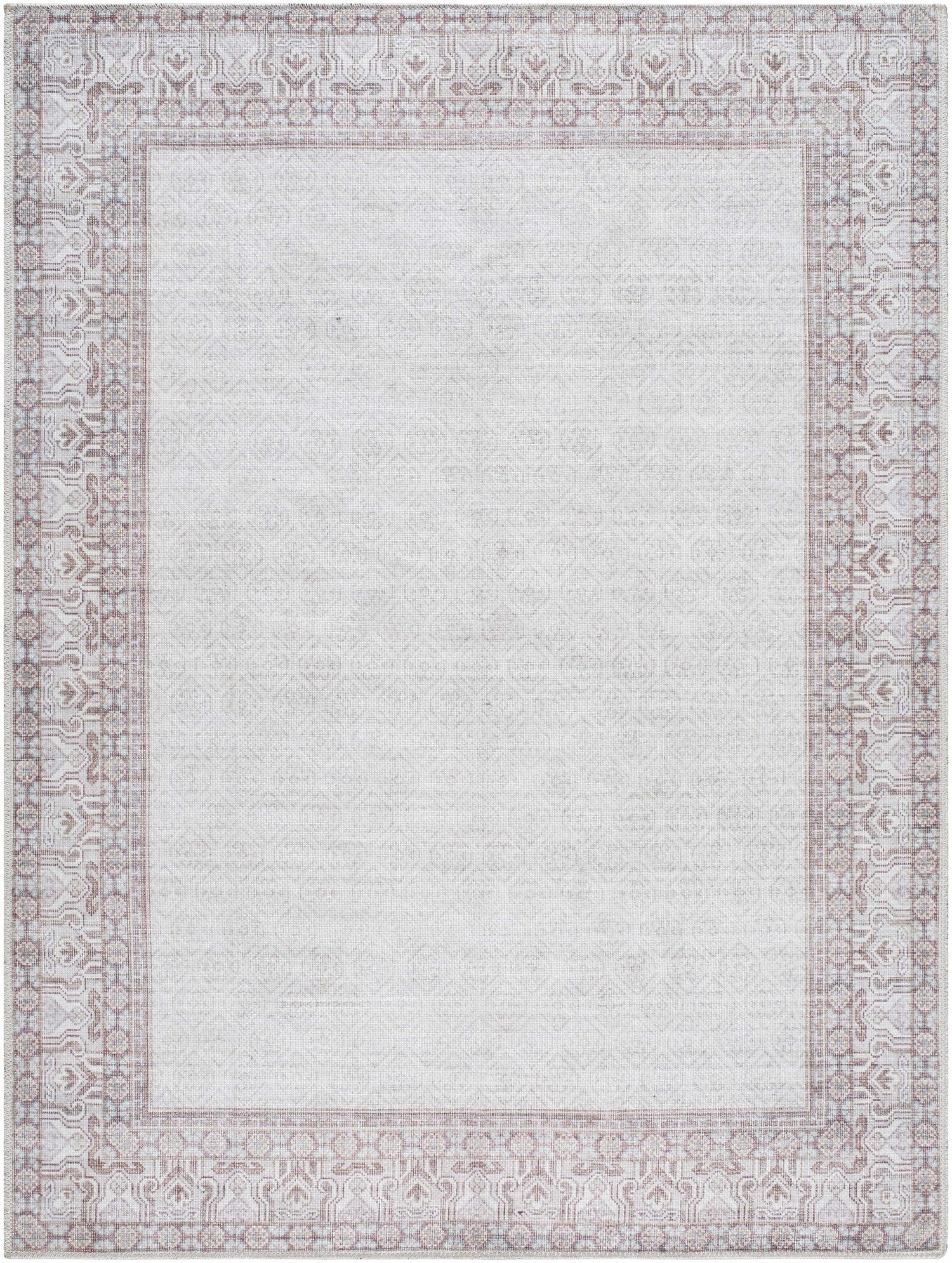 Rainier Cottage Border Brown Washable Rug | Our PNW Home X Livabliss - Ornate Home