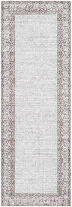 Rainier Cottage Border Brown Washable Rug | Our PNW Home X Livabliss - Ornate Home