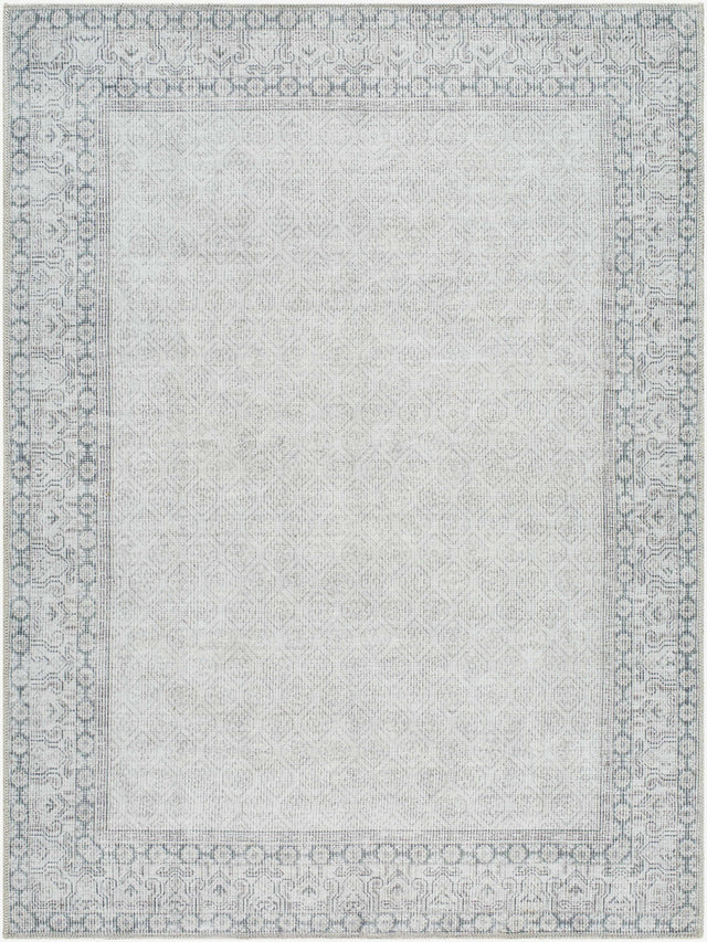 Rainier Cottage Border Gray Washable Rug | Our PNW Home X Livabliss - Ornate Home