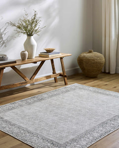 Rainier Cottage Border Gray Washable Rug | Our PNW Home X Livabliss - Ornate Home