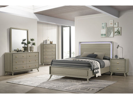 Rainier Gray 5 Pc. Queen Bedroom Set w/ 2NS (Panel HB) - Ornate Home