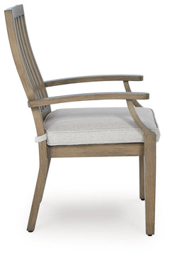 Rainier Ranch Brown/Beige Outdoor Arm Chair with Cushion (Set of 2) - Ornate Home